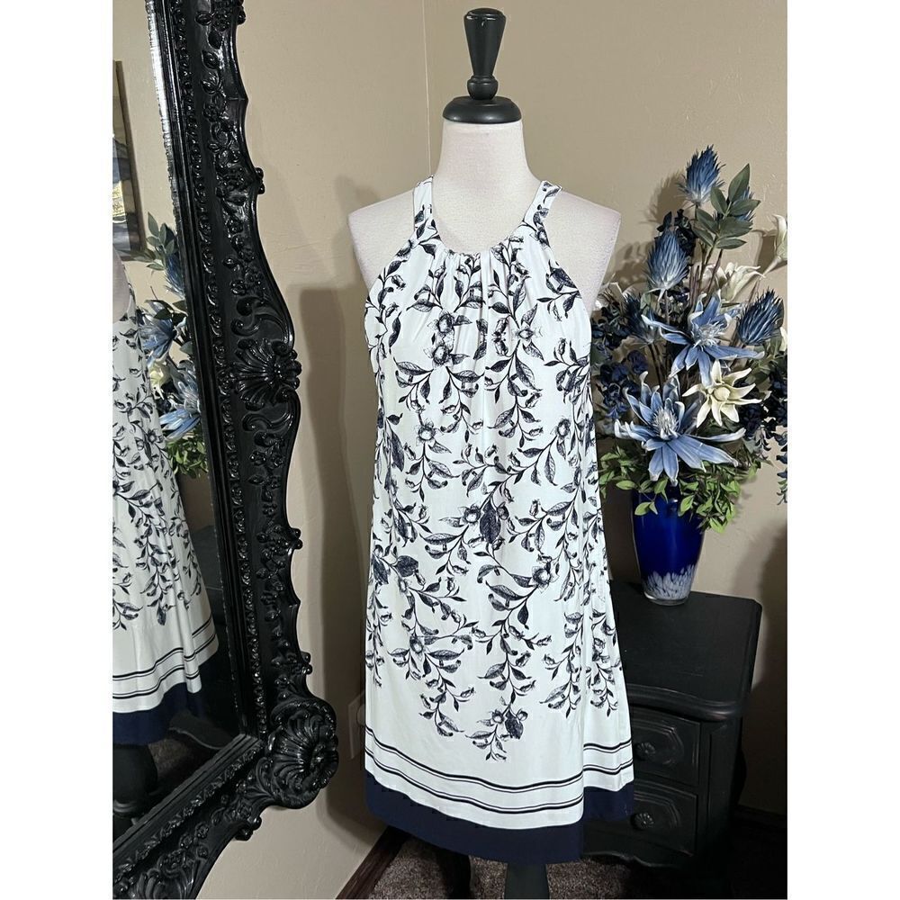 Soma Blue & White Soft Sleeveless Tent Dress Size XS
